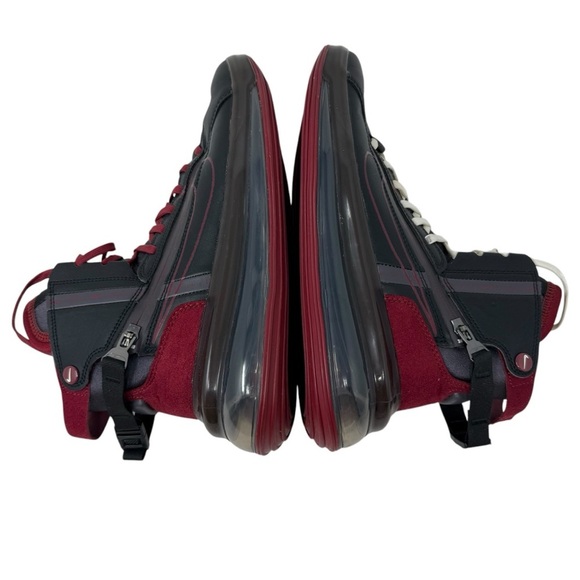 Nike Air Max 720 Saturn Black Team Red Thunder Gray Leather Sneakers Size 7.5 - Picture 8 of 16